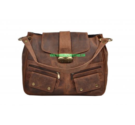 Premium Hunter Leather Cross Body Women Messenger Purse Bag Backpack Shoulder Satchel